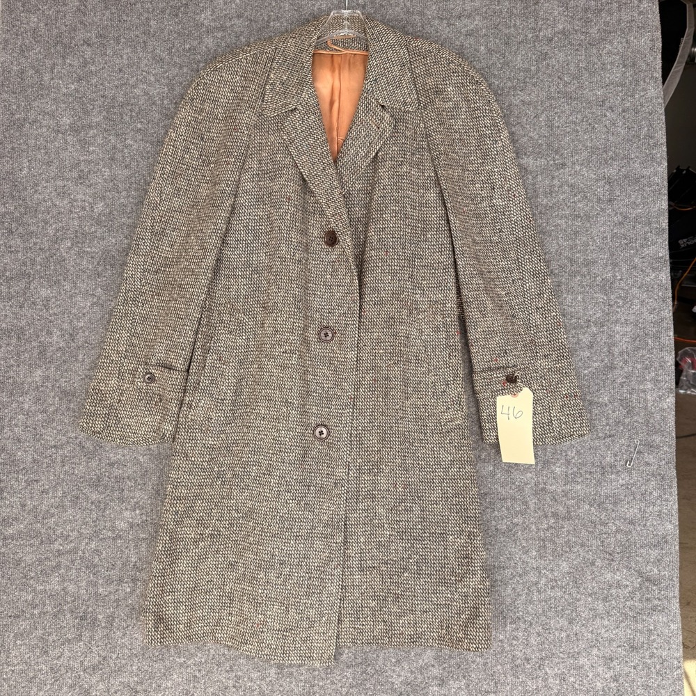 Vintage Browning King Overcoat Mens 46 Multi Tweed Heavy Winter Button Front